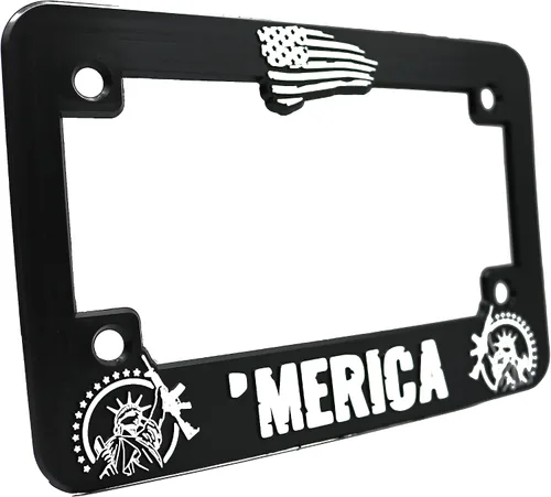 Vista 5 de Merica' for America - Marco elevado 3D para placa de matrícula 1 paquete de cubierta de matrícula de motocicleta de Estados Unidos Soporte