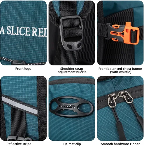 Vista 8 de Mochila de hidratación, mochila de agua ligera para senderismo con vejiga de agua a prueba de fugas de 3 L, paquete de hidratación aislada ideal