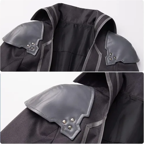 Vista 6 de MIAOCOS Anime Sword Art Online Kirigaya Kazuto Kirito - Disfraz de cosplay de Hallween para fiesta, abrigo, chaqueta y pantalones para mujer