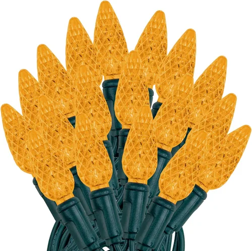 Vista 46 de Novelty Lights - Mini juego de 70 luces C6 LED de Navidad, serie de luces de grado comercial para exteriores, cable verde, 24 pies