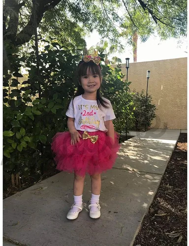 Vista 3 de Shalofer Conjunto de falda de encaje tutú con corona y diadema para bebé niña