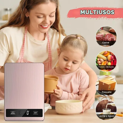 Vista 3 de Báscula de alimentos, báscula digital de cocina de 11 libras, pesa gramos y onzas para hornear, cocinar y preparar comidas, graduación precisa