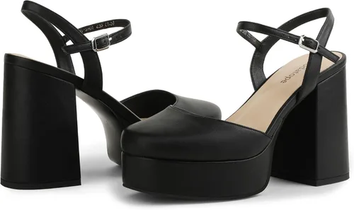 Vista 3 de Modatope Tacones de plataforma para mujer con puntera cerrada, tacón grueso, correa de tobillo, sandalias de plataforma para mujer, zapatos