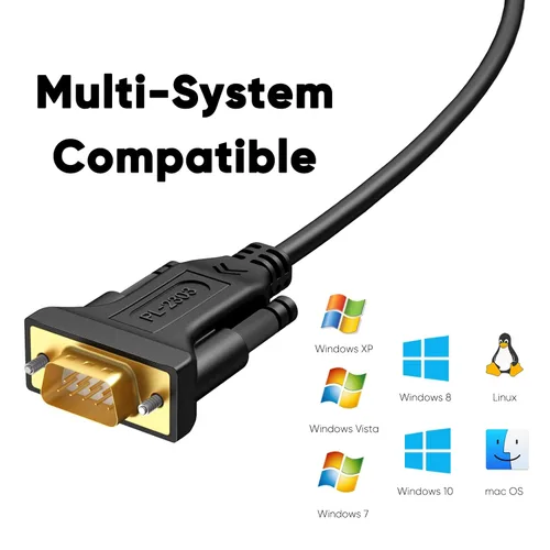 Vista 4 de CableCreation Cable USB a serie RS232 de 3.3 pies con chip PL2303 Prolific, adaptador DB9 para Windows 11,10, 8,1, 8,7, Linux, Mac OS, 1M/negro