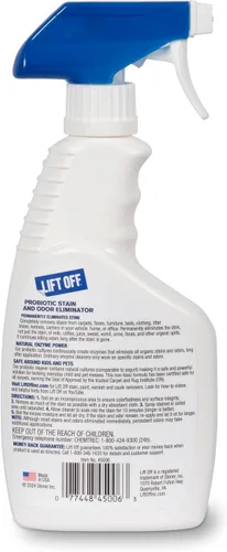 Vista 2 de Lift Off 45006 - Spray probiótico para eliminar manchas y olores, potente limpiador de alfombras con enzimas naturales y eliminador de olores