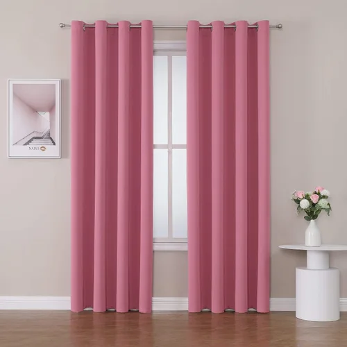 Vista 96 de ChrisDowa - Cortinas cortas para ventana de 40 pulgadas para dormitorio - Cortinas cortas con ojales y aislamiento térmico para oscurecer