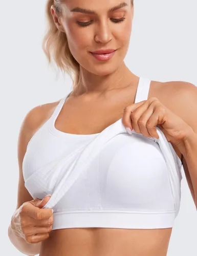Vista 5 de CRZ YOGA Camiseta sin mangas acanalada sin costuras para mujer con brasier integrado, cuello redondo acolchado, adelgazante, atlética, larga
