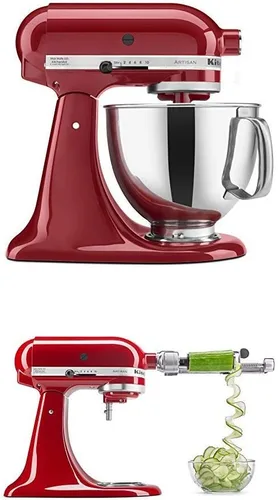 Vista 2 de KitchenAid Artisan Series - Batidora de pie de 5 cuartos de galón - Contorno plateado y espiralizador
