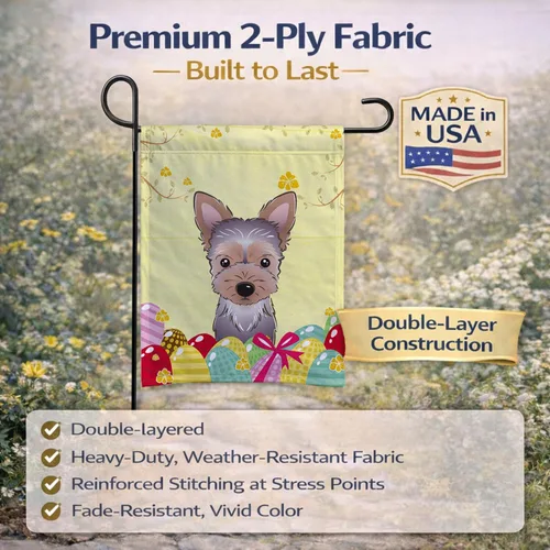 Vista 564 de Caroline's Treasures BB1923GF Bandera decorativa para jardín con diseño de Border Collie, para caza de huevos de Pascua, para jardín, jardín, patio