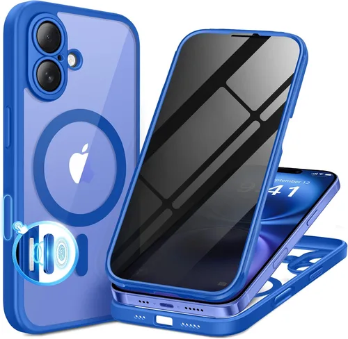 Vista 56 de BERFY Funda para iPhone 17 Pro Max, compatible con MagSafe, protector de pantalla de vidrio integrado, protección de cámara, funda de cuerpo