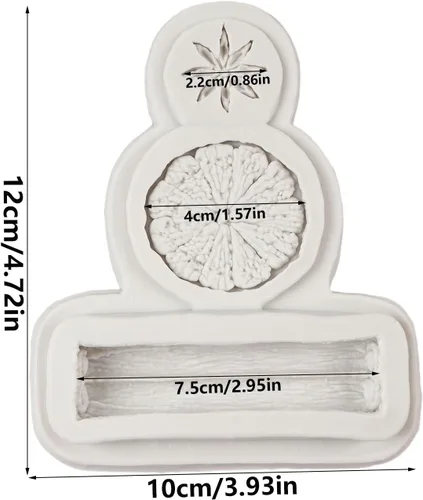 Vista 2 de Molde de silicona para especias de invierno, rebanada de limón, anís estrellado, mandarina, cáscara de fondant, moldes para decoración de tartas