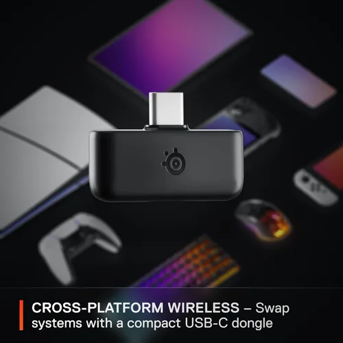 Vista 7 de SteelSeries Arctis Nova 5P Wireless Multi-System Gaming Headset — Neodymium Magnetic Drivers — 100+ Audio Presets — 60 HR Battery — 2.4GHz or BT