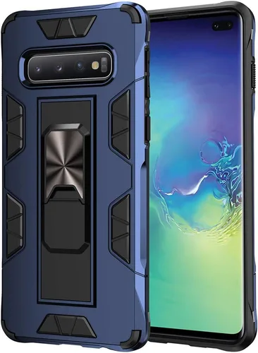 Vista 13 de Dionsibei Funda para Samsung Galaxy S10 Plus de grado militar con función atril incorporada, funda protectora resistente a prueba de golpes