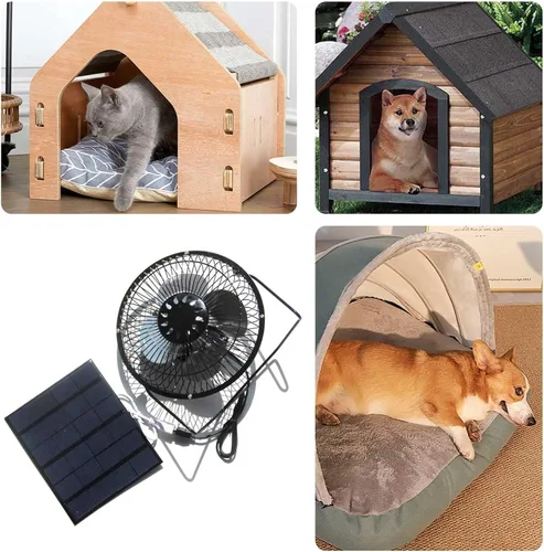 Vista 7 de Ventilador de escape solar de 5 W para ventilador de cobertizo, kit de ventilador solar impermeable para gallinero, casas de mascotas y ventanas