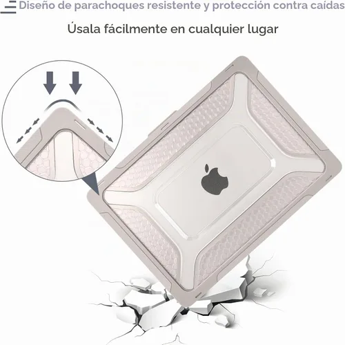 Vista 5 de Batianda HexArmor - Funda para MacBook Air de 15 pulgadas 2023-2026, gris X-caqui
