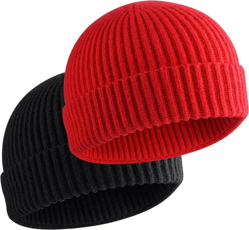 Vista 13 de vidsel Gorro Corto de Pescador para Hombres y Mujeres, Gorro de Lana Tejida con Puño Estilo Moderno de Arrastrero, Gorros Cálidos de Invierno