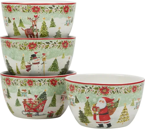 Vista 4 de Certified International Joy of Christmas - Juego de vajilla de 16 piezas, servicio para 4