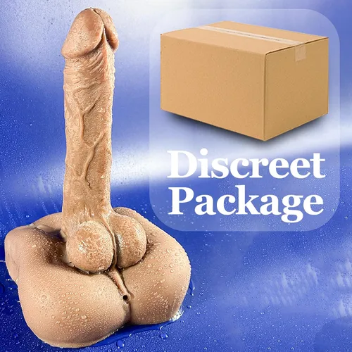 Vista 6 de Torso de muñeca sexual con consolador grueso enorme para masturbación femenina, consolador de TPE largo y flexible para hombre, masturbador