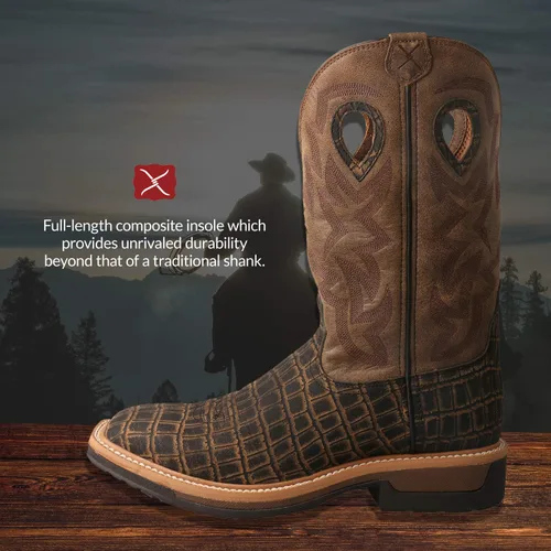 Vista 102 de Twisted X Botas Tech X para hombre de 12 pulgadas, botas occidentales casuales para hombre