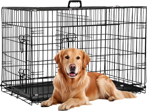 Vista 39 de [Usado] FDW Jaula para perros pequeños de 24 pulgadas plegable de metal con alambre para mascotas, doble puerta con panel divisor para interiores