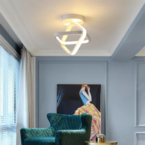 Vista 2 de Lámpara de techo LED, lámpara cuadrada blanca de 22 W, 3000 K-6000 K, lámpara de techo opcional de montaje empotrado, moderna para sala de estar