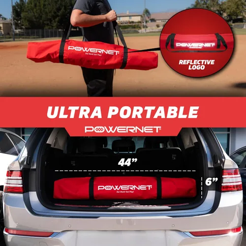 Vista 5 de PowerNet Baseball Softball Practice Net 7x7 with Baseball Accessories for Practice Pitching, Batting & Fielding, Ball Caddy, Weighted Baseballs, Tee