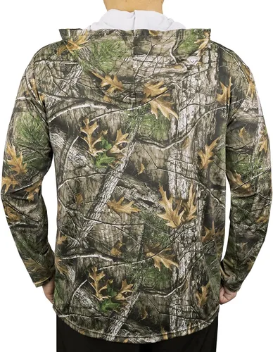 Vista 2 de LOOGU Camisa de camuflaje de caza para hombre, ligera, camisas de camuflaje para hombre, camisa de manga larga para pesca, senderismo, campamento
