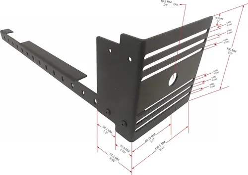 Vista 3 de Tech Team #928 Kit de soporte de extensión universal extra largo para estribo/cabecero, acero resistente, placas de montaje de gran