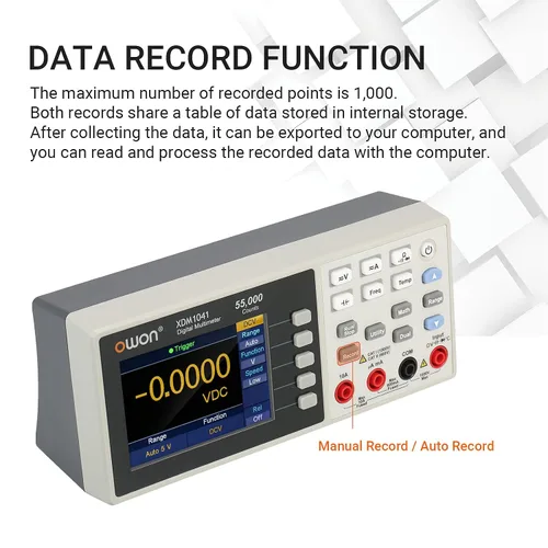 Vista 4 de OWON XDM1041 USB/RS232 Multímetro digital 55000 cuentas de alta precisión Medidor universal de temperatura de escritorio multímetros con pantalla
