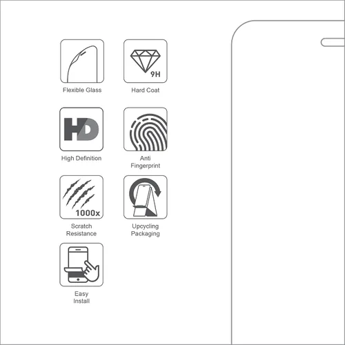 Vista 3 de Armor Protector de pantalla de cristal flexible para iPhone 12 Mini, 9H con HD