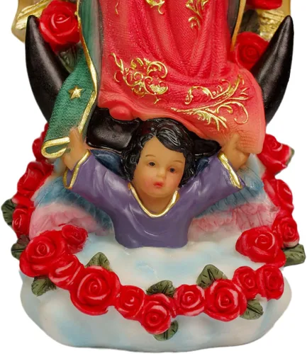 Vista 5 de Estatuas de la Virgen de Guadalupe, Estatua de Nuestra Señora de Guadalupe Virgen María, Figurina Grande de Resina Virgencita María de 6 Pulgadas