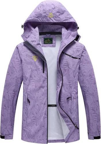 Vista 21 de GIISAM Chaqueta impermeable con capucha para mujer, chaqueta de lluvia ligera y plegable con cremallera completa, chaqueta cortavientos con capucha