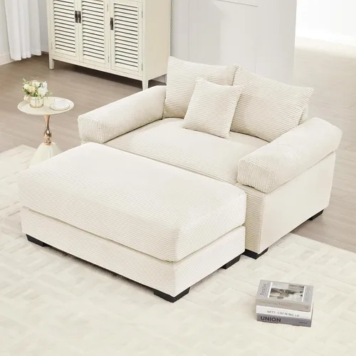 Vista 71 de ODUSE-DAILY Sofá modular de gran tamaño de 117.3 pulgadas, sofás modulares grandes de pana para sala de estar, sofás de 3 plazas, moderno juego