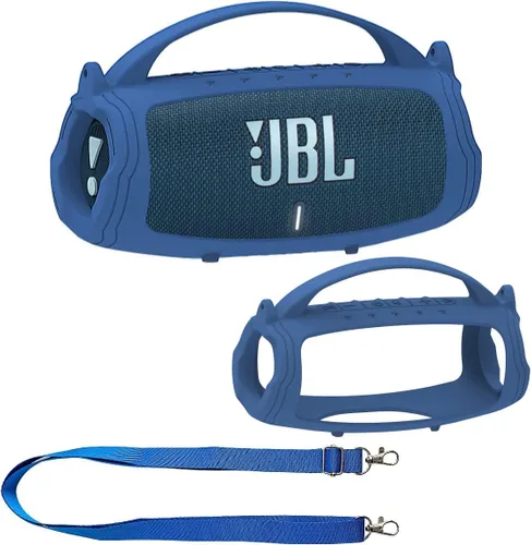 Vista 7 de JCHPINE Funda de Silicona para Altavoz Bluetooth Portátil JBL Charge 5, Soporte de Piel Protectora para Accesorios de Altavoz JBL Charge 5