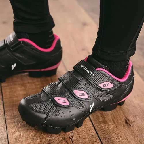Vista 8 de CyclingDeal Mountain Bicycle Bike Women's MTB Cycling Shoes Black Compatible with Shimano SPD and CrankBrothers Cleats