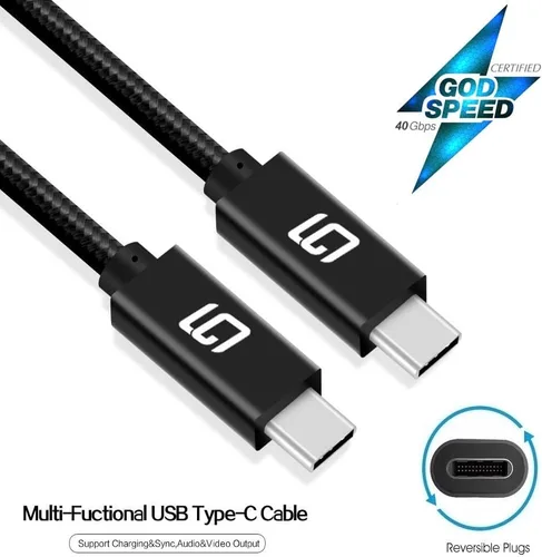 Vista 2 de Cable USB-C a USB-C (40Gbps) SuperSpeed [certificado] USB4 a USB tipo C, alimentación de 100 W (compatible con USB 3.1 y 3.2) de nailon trenzado