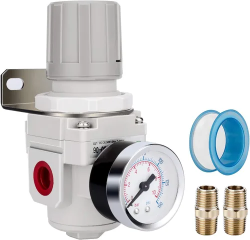 Vista 9 de NANPU Regulador de aire NPT de 1" para sistema de aire comprimido, calibre de acero protegido de 150 psi 150 psi Steel-Protected Gauge