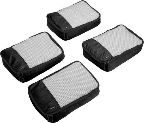 Vista 3 de Tienda Basics - Juego de 4 cubos de organizador de viaje, tamaño mediano, Negro, M