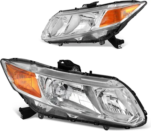 Vista 8 de DWVO Conjunto de faros proyector con luces diurnas Compatible con 2016 2017 2018 2019 2020 2021 Civic Reemplazo de faros en par Carcasa negra