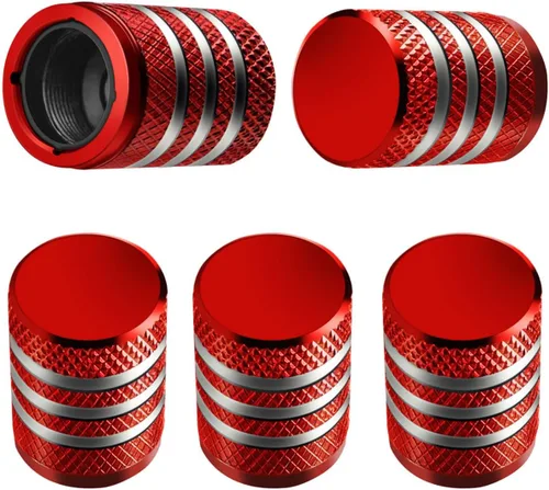 Vista 22 de Tapones para vástago de válvula de neumático, paquete de 5, tapa de aire de neumático N2, metal nitrógeno con forro de plástico, resistente a