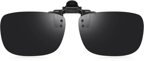 Vista 21 de Gafas de sol polarizadas con clip de metal abatibles y sin montura para gafas graduadas Negro