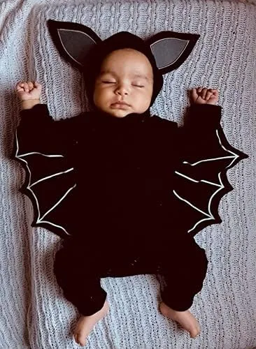 Vista 2 de My First - Traje de Halloween para bebé recién nacido, ropa de cosplay, disfraz de murciélago con capucha