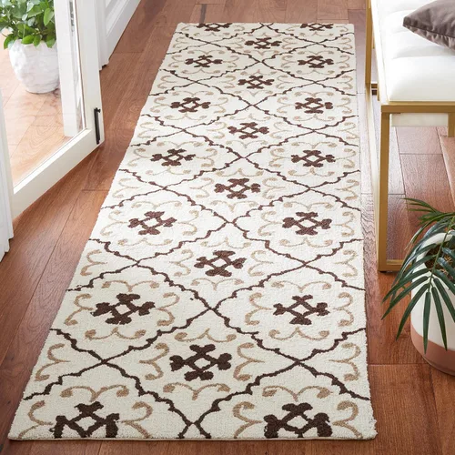 Vista 11 de SAFAVIEH Four Seasons Collection FRS234A - Alfombra de pasillo floral con gancho a mano, 2 pies 3 pulgadas x 8 pies, color azul/marfil