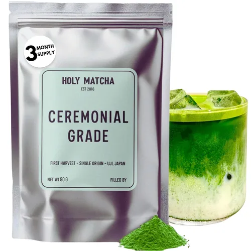 Vista 9 de Holy Matcha Uji Ceremonial Té Verde en Polvo Auténtico Japonés Superalimento antioxidante con L-teanina para energía natural, enfoque