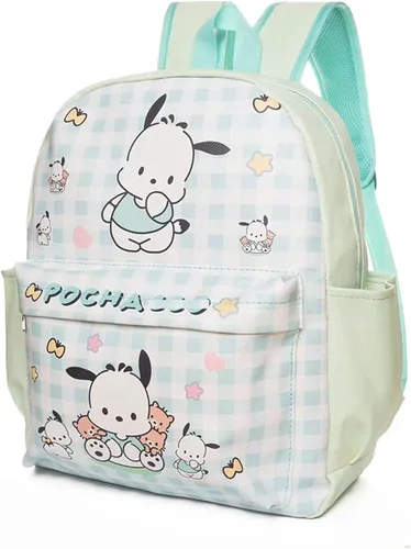 Vista 9 de Roffatide Dibujos animados Cinnamoroll Todo Sobre Impresión a Cuadros Casual Mochila Linda Mochila Viaje Bicicleta Mochila Senderismo Mochila Azul