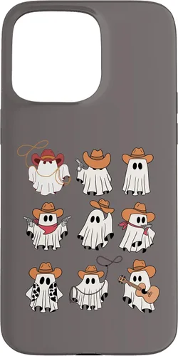 Vista 27 de Carcasa divertida para iPhone 13 Pro Max Boo Haw Western Cowboy Ghost Cowgirl