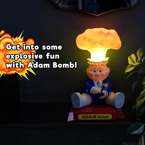 Vista 4 de Cubo de basura Adam Bomb Figural Luz de estado de ánimo para mesa de noche 10 pulgadas de alto