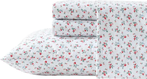 Vista 49 de Laura Ashley - Juego de sábanas individual, ropa de cama de percal de algodón fresca y suave con bolsillos profundos, ligera para comodidad durante