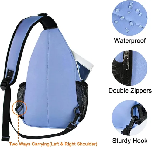 Vista 5 de Mosiso - Mochila bandolera multiusos, para viajes, senderismo, etc. Sling Backpack for Casual Travel Hiking