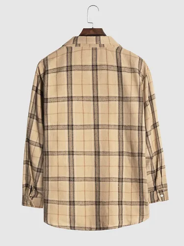 Vista 2 de Floerns Blusa de manga larga con cuello y botones para hombre